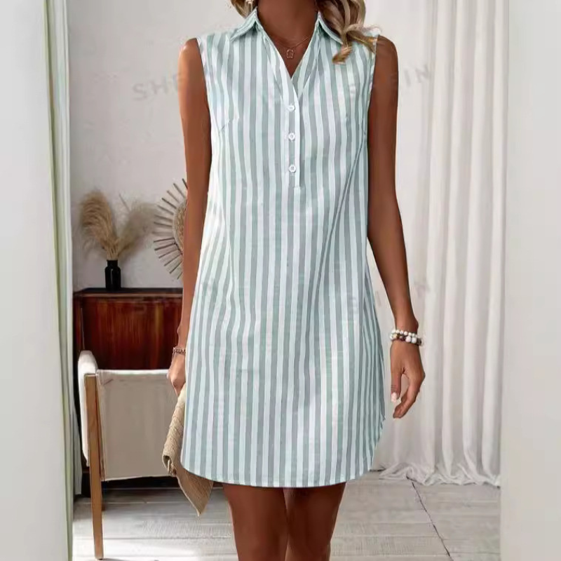 Annemiek™ | Eleganta svītrainā krekla kleita