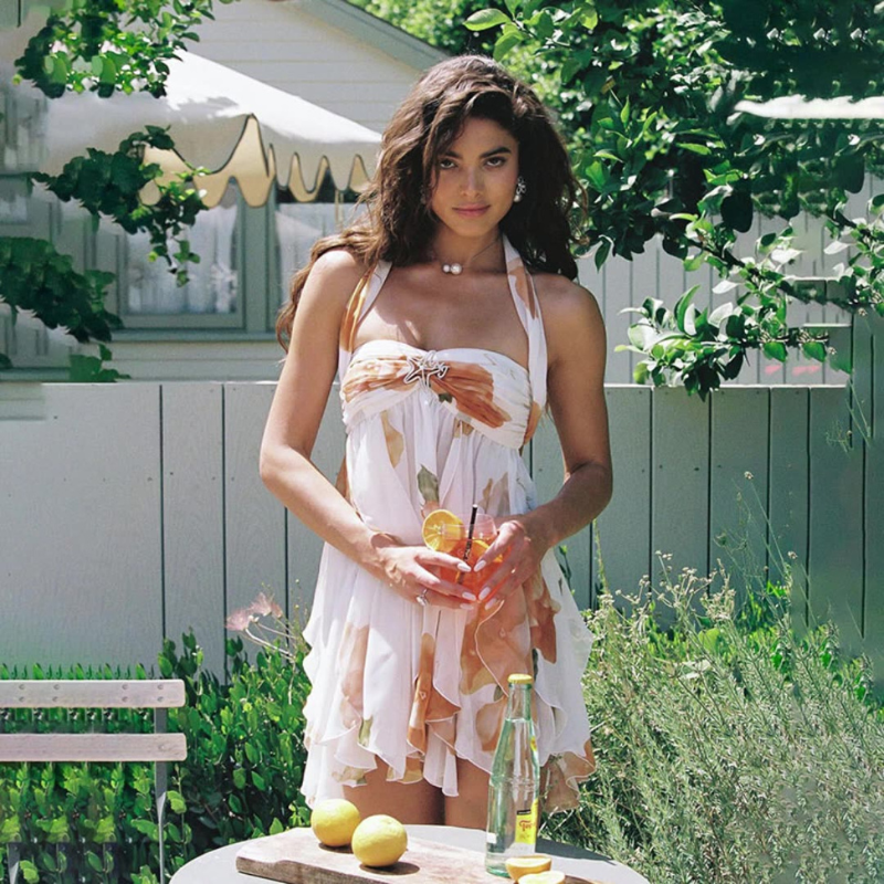 Asny™ | Šifona minikleita ar ziedu rakstu