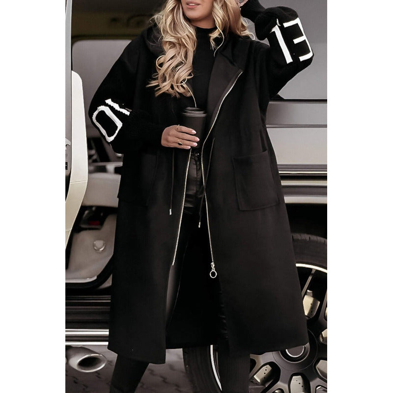 Amēlija™ | Dāmu mētelis ar adītiem piedurknēm